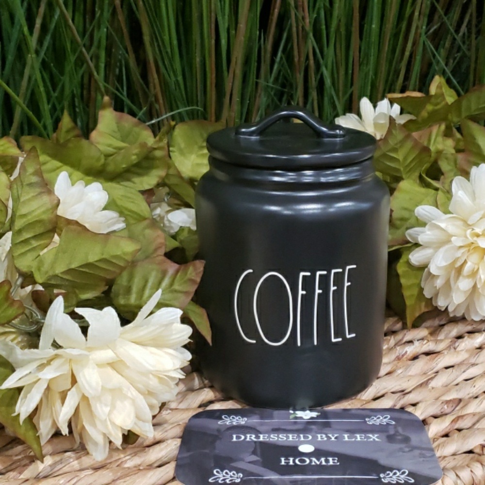 NWT HTF Rae Dunn Black COFFEE Canister
